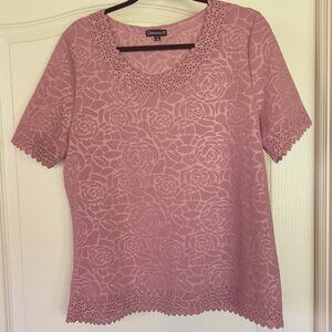 Chances R Dusty Pink Laser Cut Top XL